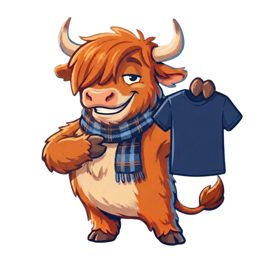 The Whit Did Ye Say? coo holding a tee